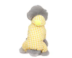 Pet Clothes Classic Plaid Colorful Hair Balls Soft Comfortable Multicolor Keep Warm Universal Four Leggings Pet Costume for Winter - Yellow
