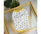 Pet Coat Durable Hemming Washable Soft Comfortable Lightweight Keep Warm Polyester Cotton Floral Print Pet Clothes for Autumn - Beige