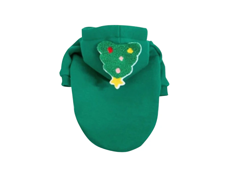 Pet Clothes Drawstring Cute Shape Soft Funny Comfortable Dress Up Polyester Santa Claus Dog Clothes Hoodie for Winter - Green