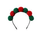 Pet Headgear Mini Ball Design Ultra-Light Friendly to Skin Vivid Color Easy-wearing Dress Up Polyester Pet Cat Hair Hoop Party Decoration Headdress - Red Green