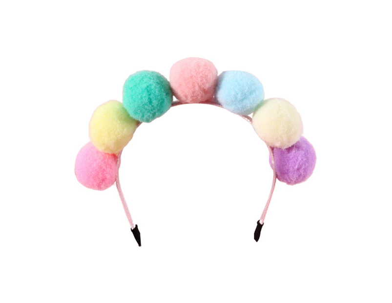 Pet Headgear Mini Ball Design Ultra-Light Friendly to Skin Vivid Color Easy-wearing Dress Up Polyester Pet Cat Hair Hoop Party Decoration Headdress - Multicolor