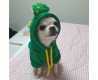 Pet Clothes Drawstring Cute Shape Soft Funny Comfortable Dress Up Polyester Santa Claus Dog Clothes Hoodie for Winter - Green