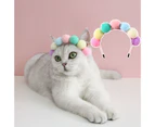 Pet Headgear Mini Ball Design Ultra-Light Friendly to Skin Vivid Color Easy-wearing Dress Up Polyester Pet Cat Hair Hoop Party Decoration Headdress - Multicolor