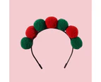 Pet Headgear Mini Ball Design Ultra-Light Friendly to Skin Vivid Color Easy-wearing Dress Up Polyester Pet Cat Hair Hoop Party Decoration Headdress - Red Green