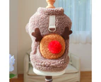 Pet Sweater with Tow Ring Cartoon Soft Comfortable Washable Keep Warm Polyester Christmas Elk Pet Costume for Autumn - Coffee