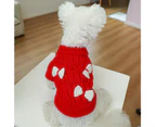 Dog Vest Fine Workmanship Bow Tie Soft Comfortable Festive Dress Up Acrylic Red New Year Pet Christmas Clothes for Teddy - Red