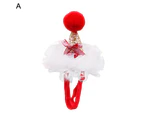 Pet Christmas Hat Adjustable Super Shiny Visual Effect Sequins Design Lace Dress Up Pet Party Headwear with Mini Ball Photography Prop Pet Accessories - A