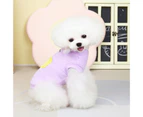 Pet Clothes Bouncy Printing Soft Comfortable Rural Style Keep Warm Polyester Eggplant Pattern Dog Pajamas for Indoor - Purple