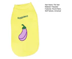 Pet Clothes Bouncy Printing Soft Comfortable Rural Style Keep Warm Polyester Eggplant Pattern Dog Pajamas for Indoor - Yellow