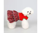 Pet Christmas Clothes Soft Double-sided Fleece Comfortable Thickened Santa Claus Keep Warm Gifts Print Christmas Festival Pet Skirt for Teddy - Wine Red