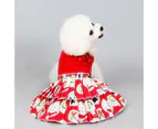 Pet Christmas Clothes Soft Double-sided Fleece Comfortable Thickened Santa Claus Keep Warm Gifts Print Christmas Festival Pet Skirt for Teddy - Red