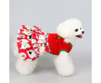 Pet Christmas Clothes Soft Double-sided Fleece Comfortable Thickened Santa Claus Keep Warm Gifts Print Christmas Festival Pet Skirt for Teddy - Red