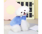 Pet Pajamas Soft Durable Hemming Comfortable Non-sticky Hair Universal Keep Warm Polyester Good Luck Dog Vest for Teddy - Blue