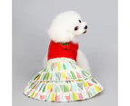 Pet Christmas Clothes Soft Double-sided Fleece Comfortable Thickened Santa Claus Keep Warm Gifts Print Christmas Festival Pet Skirt for Teddy - White