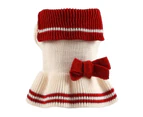 Pet Sweater Doll Collar Elastic Princess Style Comfortable Two-legged Keep Warm Acrylic Sweet Ladylike Dog Dress for Autumn - Wine Red