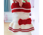 Pet Sweater Doll Collar Elastic Princess Style Comfortable Two-legged Keep Warm Acrylic Sweet Ladylike Dog Dress for Autumn - Wine Red