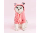 Pet Sweatshirt Bouncy Comfortable Soft Two-legged Keep Warm Dress Up Polyester Cartoon Style Pet Hoodie for Winter - Pink