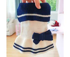 Pet Sweater Doll Collar Elastic Princess Style Comfortable Two-legged Keep Warm Acrylic Sweet Ladylike Dog Dress for Autumn - Navy Blue