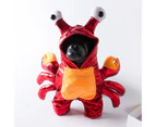 Pet Clothes Fastener Tape Soft Upright Crab Shape Attractive Eye-catching Dress Up Cloth Halloween Dog Transform Clothes for Party - Red