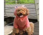 Pet Sweatshirt Bouncy Comfortable Soft Two-legged Keep Warm Dress Up Polyester Cartoon Style Pet Hoodie for Winter - Pink