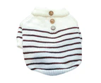 Pet Sweater Stripe Pattern Super Non-Fading Machine Washable Wear Resistant Keep Warm Polyester Pet Pullover Sweater Dog Winter Warm Clothing Pet Supplies - Beige