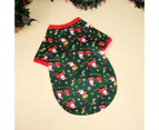 Pet Coat Easy-wearing Soft Cardigan Padded Cute Christmas Print Pet Jacket Costume for Christmas - Green