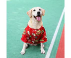 Pet Coat Easy-wearing Soft Cardigan Padded Cute Christmas Print Pet Jacket Costume for Christmas - Red