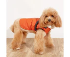 Pet Clothes Sleeveless Reflective Design Zipper Closure Windproof Easy-wearing Keep Warm Cotton Winter Warm Pet Vest Dog Traction Clothes Pet Supplies - Orange