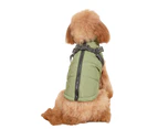 Pet Clothes Sleeveless Reflective Design Zipper Closure Windproof Easy-wearing Keep Warm Cotton Winter Warm Pet Vest Dog Traction Clothes Pet Supplies - Light Green
