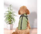 Pet Clothes Sleeveless Reflective Design Zipper Closure Windproof Easy-wearing Keep Warm Cotton Winter Warm Pet Vest Dog Traction Clothes Pet Supplies - Light Green