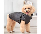 Pet Clothes Sleeveless Reflective Design Zipper Closure Windproof Easy-wearing Keep Warm Cotton Winter Warm Pet Vest Dog Traction Clothes Pet Supplies - Dark Gray