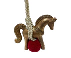 Holly & Ivy Matte Gold Rocking Horse Hanging 8cm
