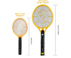 Electric Mosquito Swatter/Bug Zapper with Rechargeable Battery, and Removable Flash Light and Handle Light