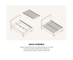 Oikiture Bed Frame Double Size Mattress Base Platform Wooden Slats Grey Fabric