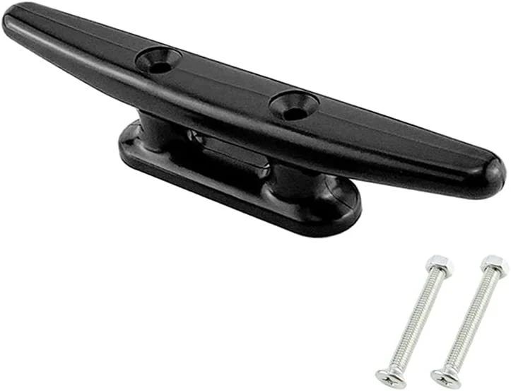 1pcs 8 Inch Boat Cleat Black Stainless Steel Marine Dock Cleat Deck Cleat with Screws