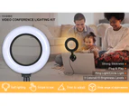 Video Conference Lighting Kit,Computer/Laptop Moniter LED Video Light Dimmable 6500K Ring Light for Remote Working