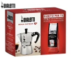 Bialetti 3-Cup Moka Express + Perfetto Moka Coffee Gift Set