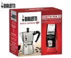 Bialetti 6-Cup Moka Express + Perfetto Moka Coffee Gift Set
