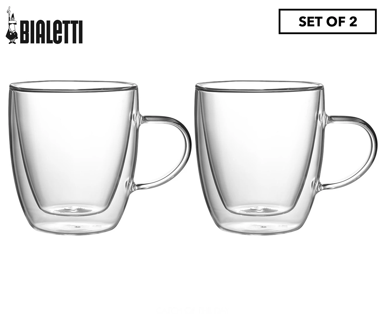 Set of 2 Bialetti 350mL Capri Double Walled Glasses