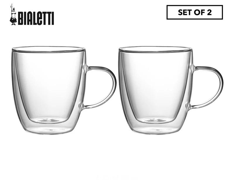 Set of 2 Bialetti 350mL Capri Double Walled Glasses