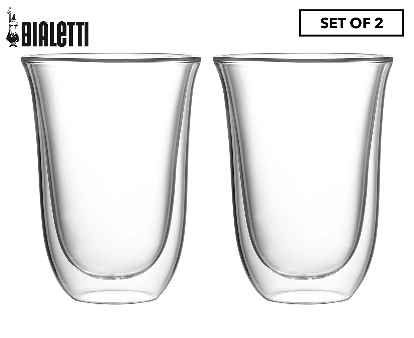 Set of 2 Bialetti 300mL Firenze Double Walled Glasses