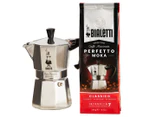 Bialetti 3-Cup Moka Express + Perfetto Moka Coffee Gift Set