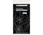 Black With White Spiderweb Plastic Tablecover