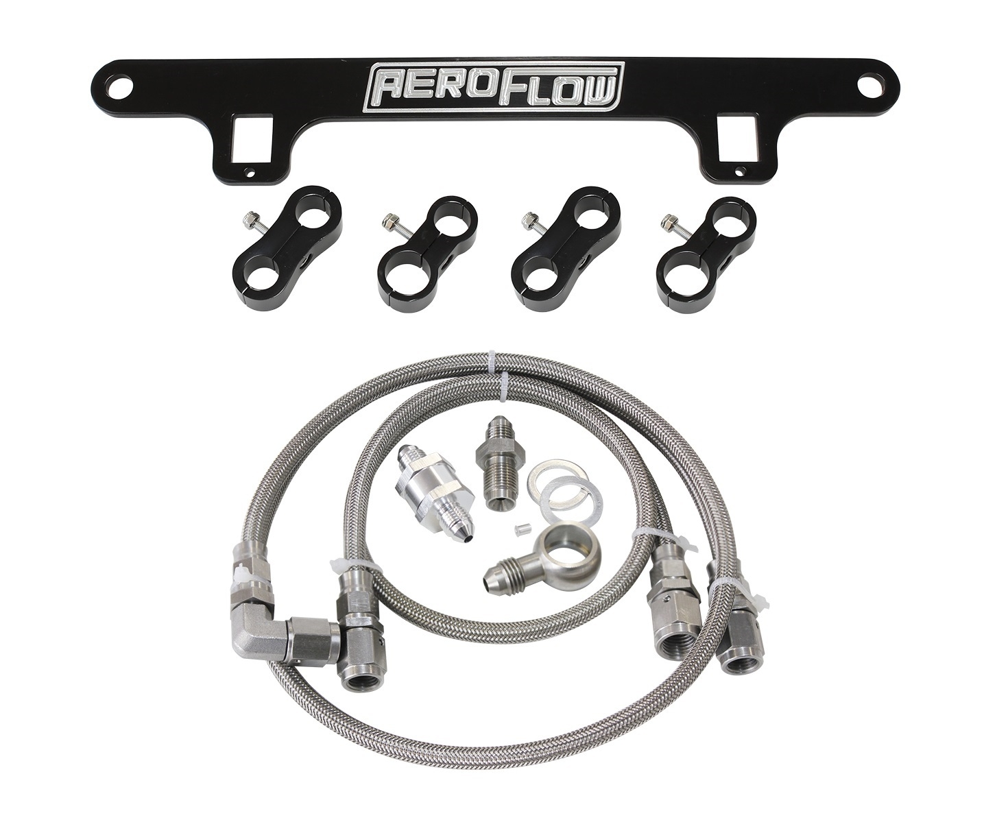 Aeroflow Oil Feed Line Kit And Bracket For Ford Falcon Ba Bf Xr6 Turbo 40 Barra Black Catch 8364