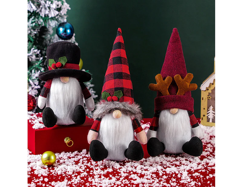 3Pcs Christmas Gnome Doll Old Man Snowman Doll Merry Christmas Decorations