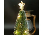 1 Set Handmade Mini Christmas Tree Vivid Plastic LED Realistic Delicate Christmas Tree Model for Home S