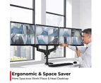 Triple 3 Arm Monitor Stand Mount Desk Screen Holder Bracket Desktop 8 kg 27" Vision Mounts