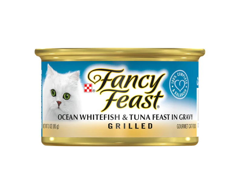 Fancy Feast Wet Cat Food Ocean Whitefish & Tuna Feast in Gravy 24 x 85g