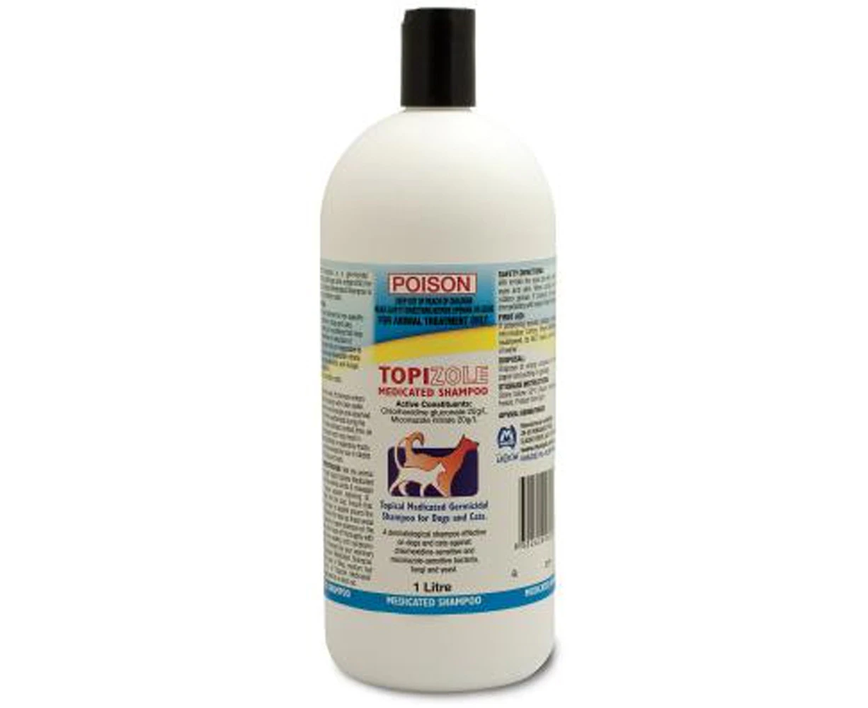 Fidos Topizole Medicated Antibacterial Shampoo For Dogs & Cats 1L