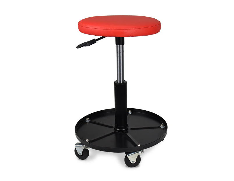 Mechanic's Gas Lift Stool - Height Adjustable Seat Workshop Auto Chair TOOL TRAY